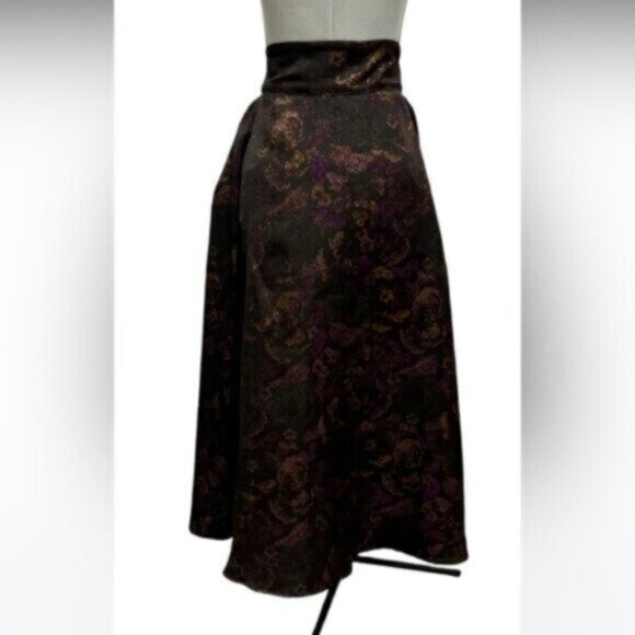 🌹HP🌹Batsheva Bella BNWOT metallic jacquard midi skirt 6 - Picture 3 of 15